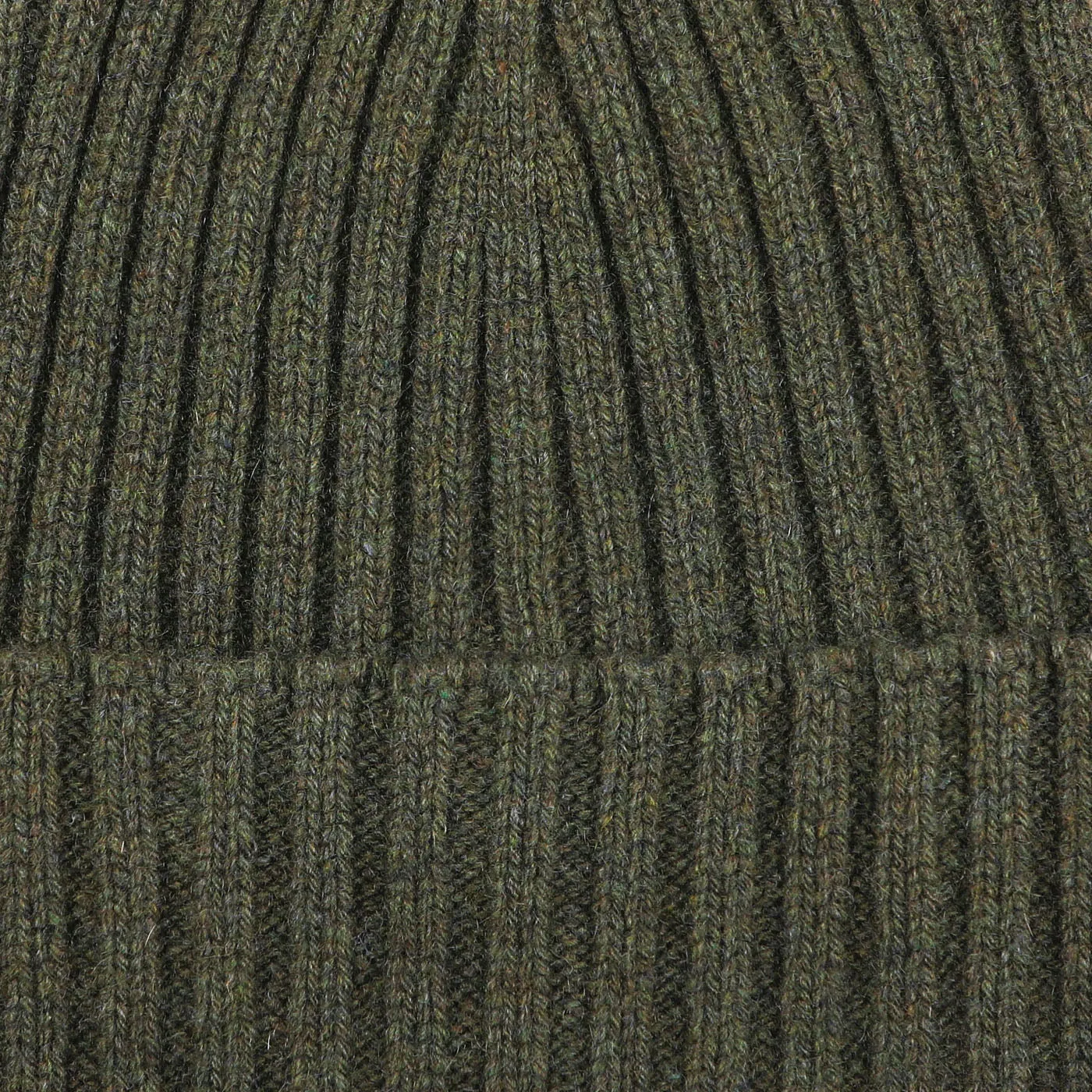 Military Green Ribbed Cashmere Beanie