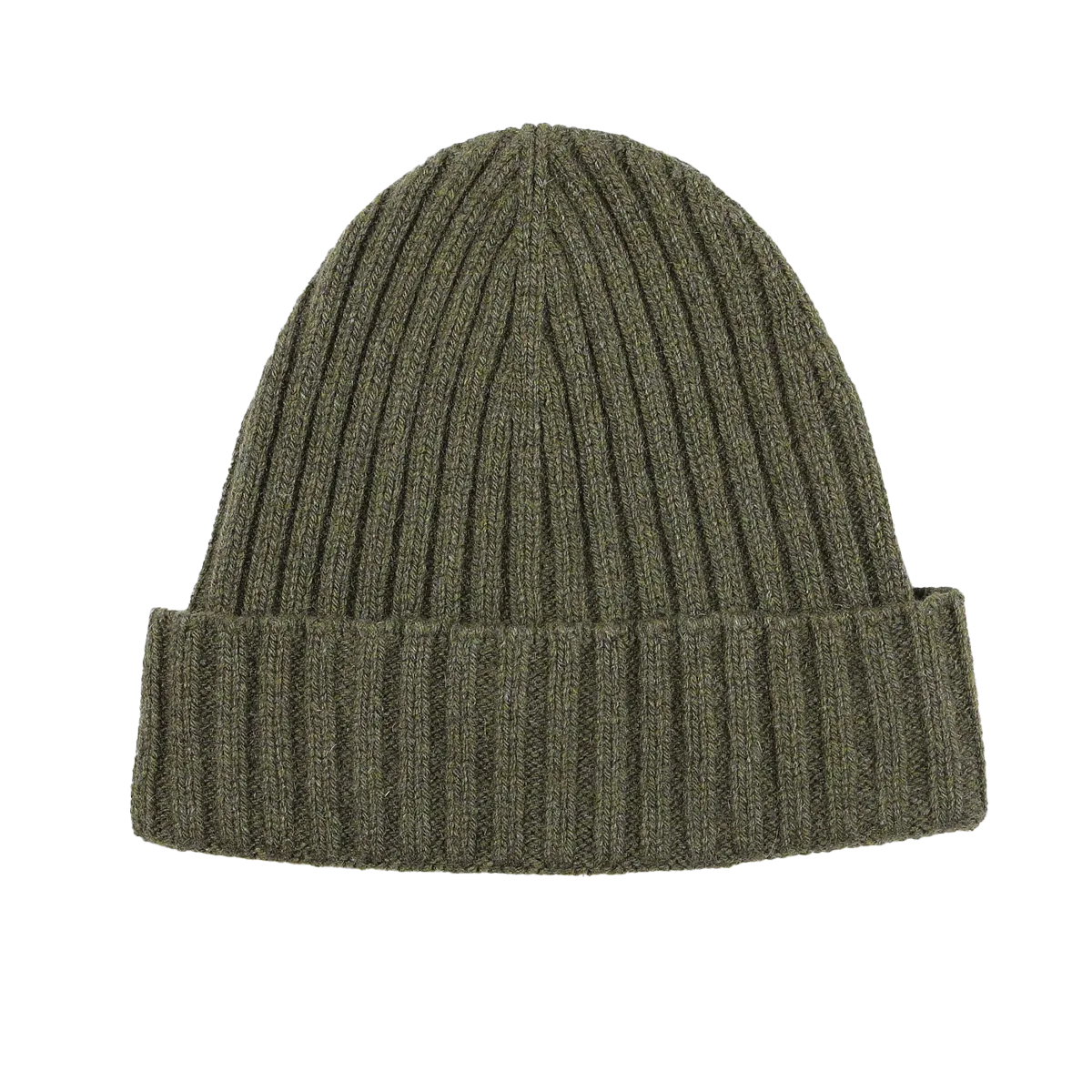 Military Green Ribbed Cashmere Beanie