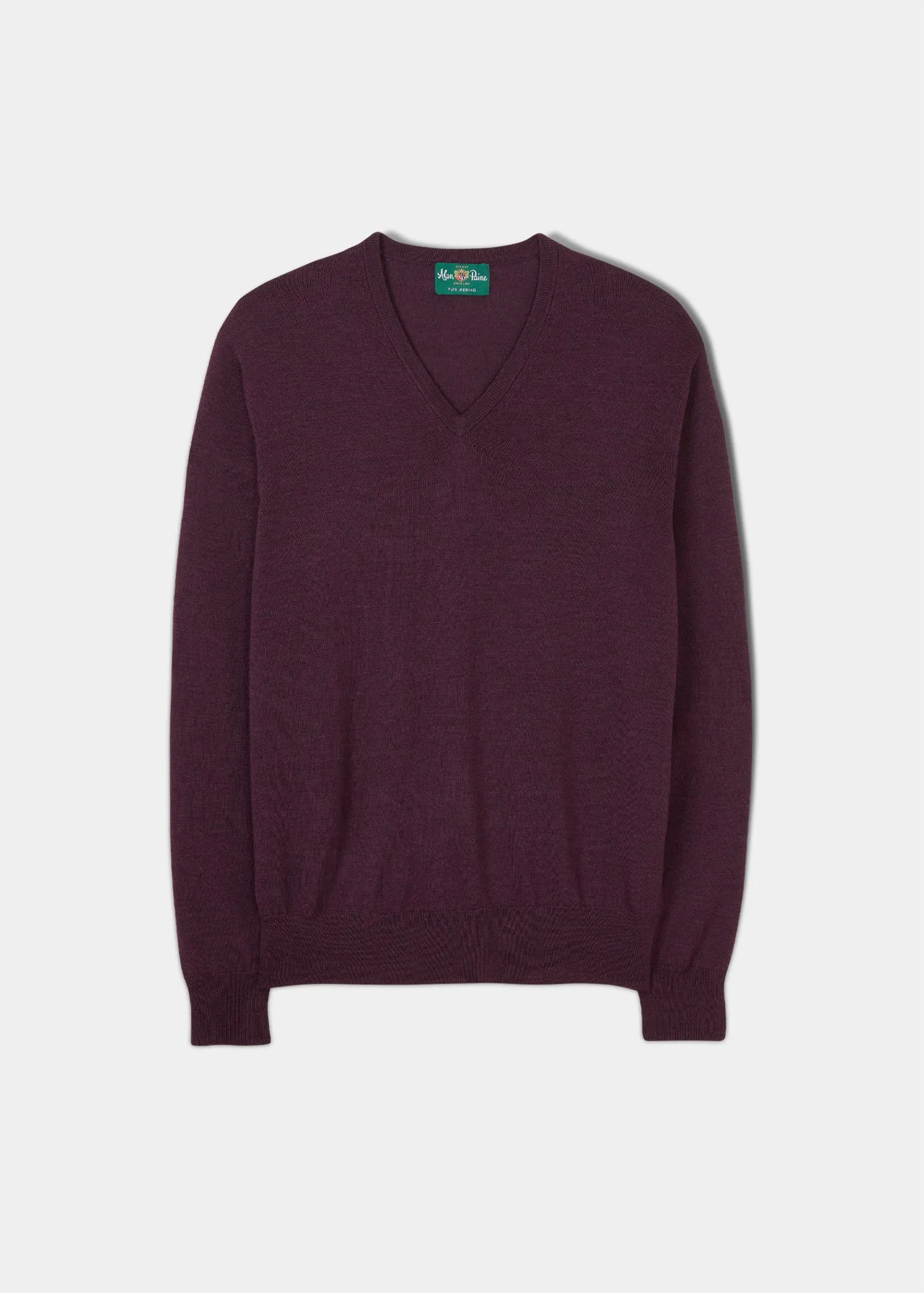 Millbreck Merino Wool Jumper in Black Grape - Regular Fit