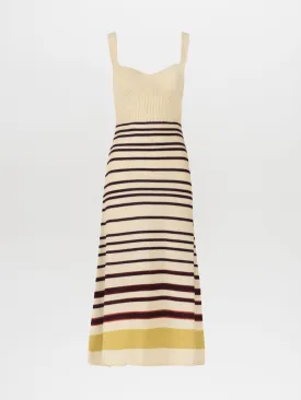 Muriel Dress Multi Mustard Stripe