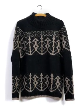 NORMANN | Pattern Knit Sweater | Coal/Stone