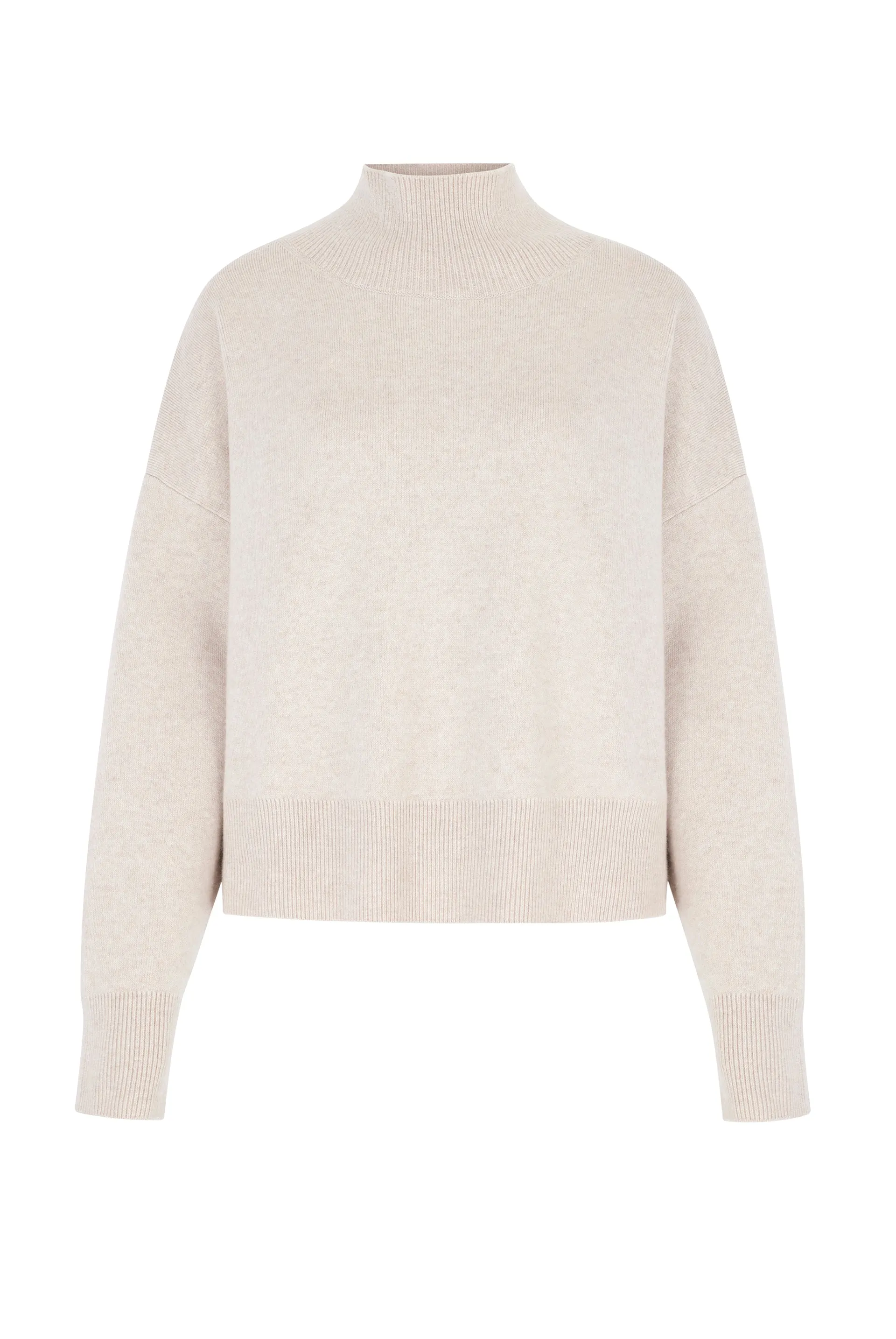 Oatmeal Courchevel Milano Mock Neck Jumper