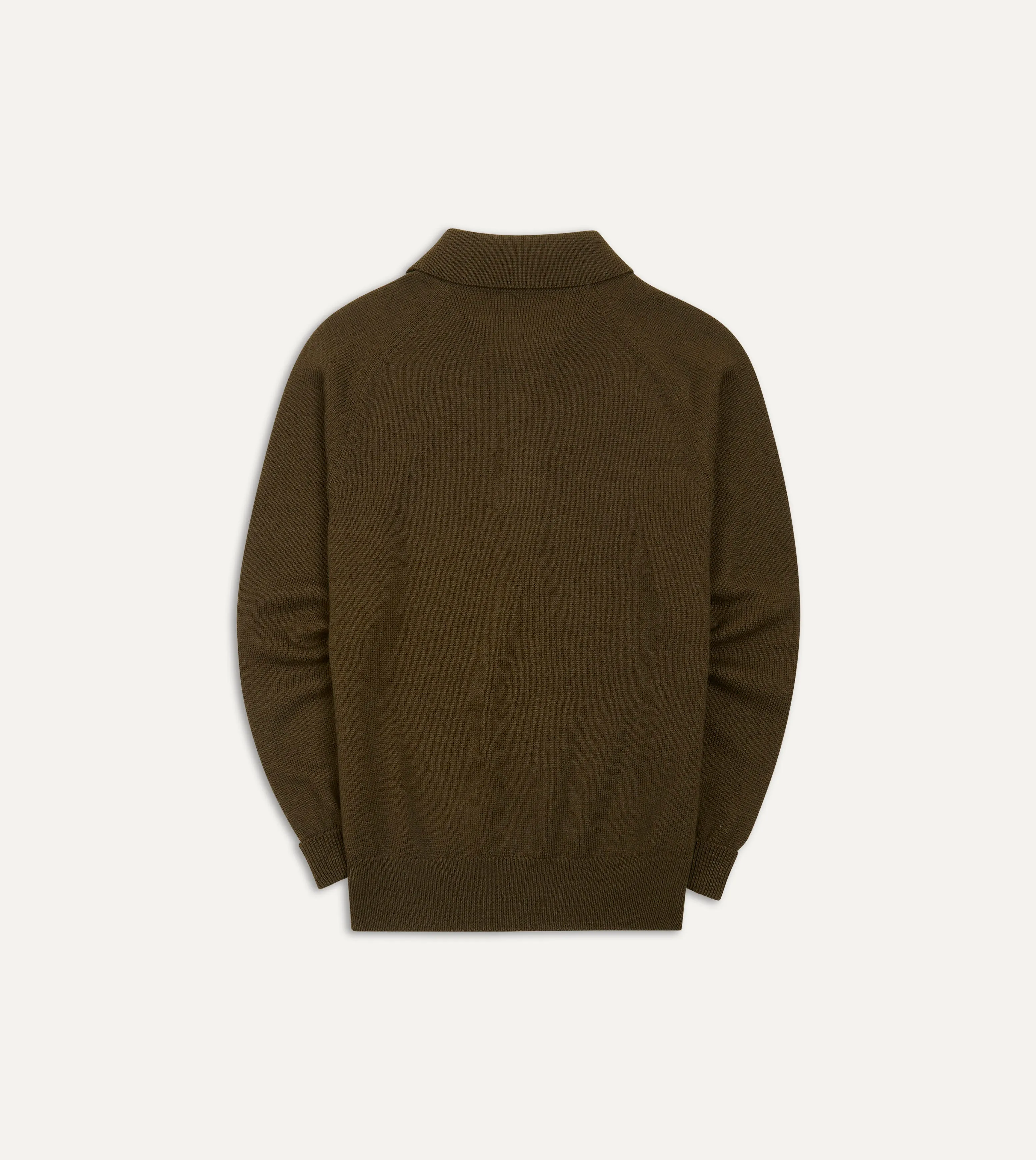 Olive Merino Wool Knitted Polo