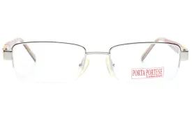 Porta Portese 5388 204 Silver Metal Wood Luxury Eyeglasses -Ma