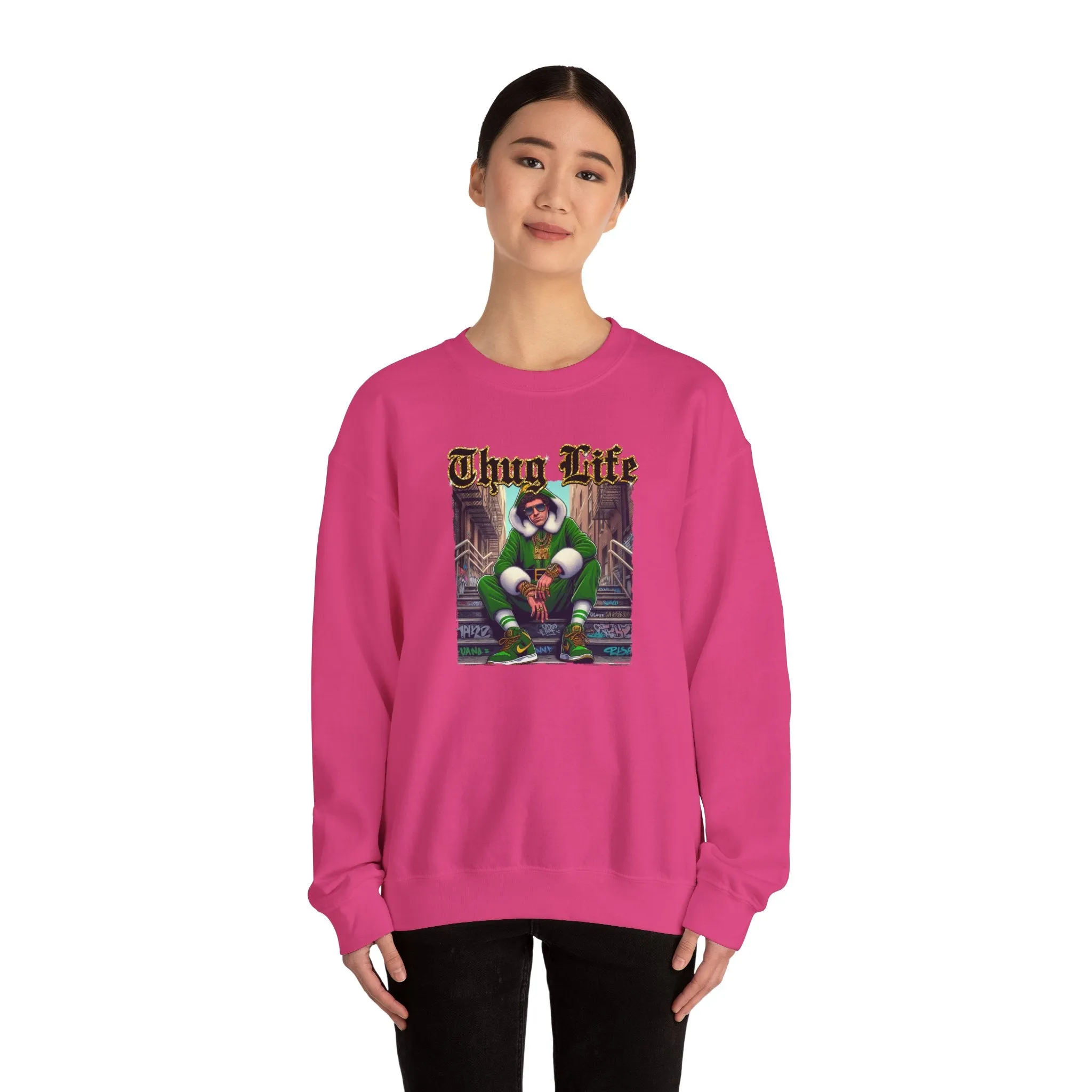 Princess Grace  Thug Life Crewneck Sweatshirt  Cozy Streetwear for Hip-Hop Fans