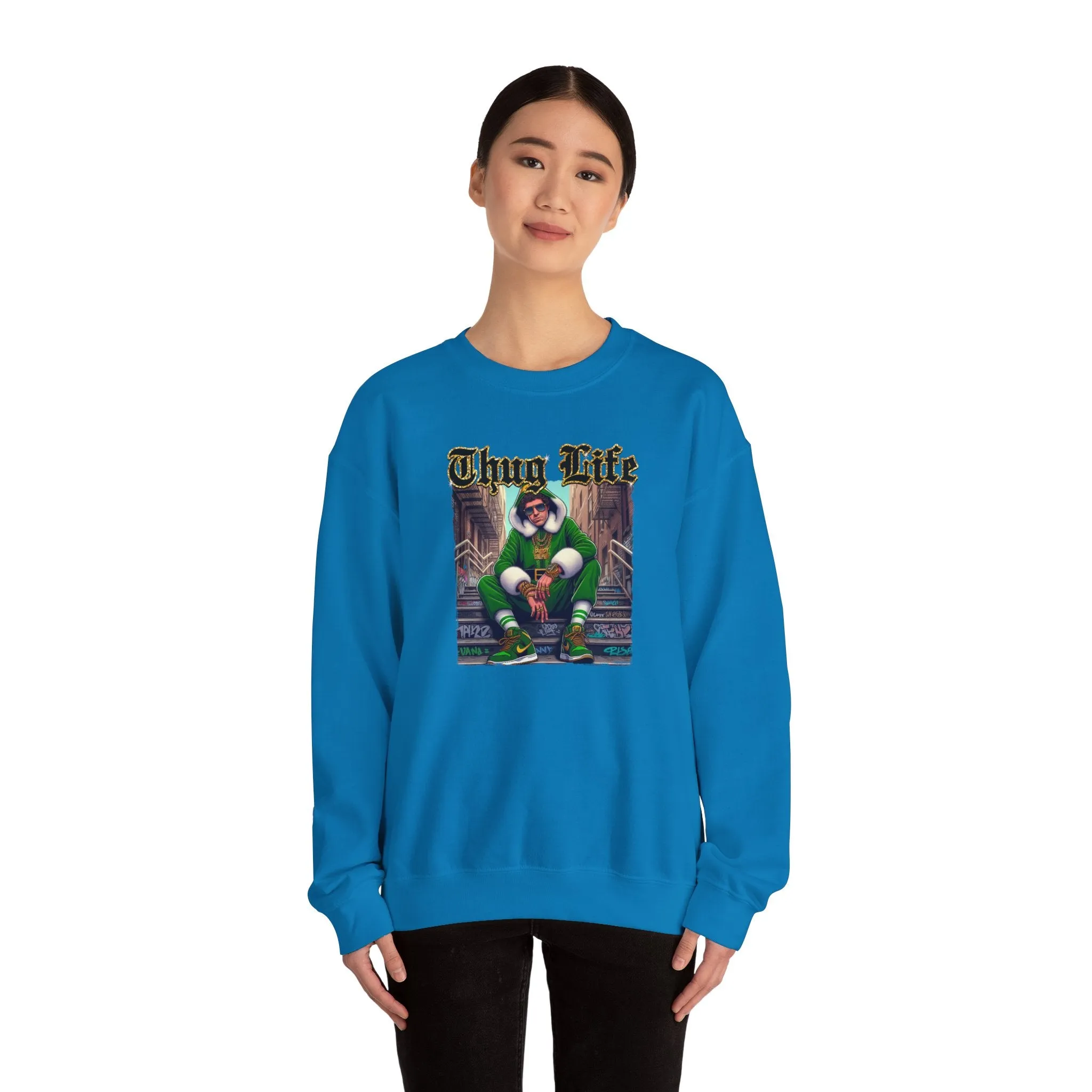 Princess Grace  Thug Life Crewneck Sweatshirt  Cozy Streetwear for Hip-Hop Fans