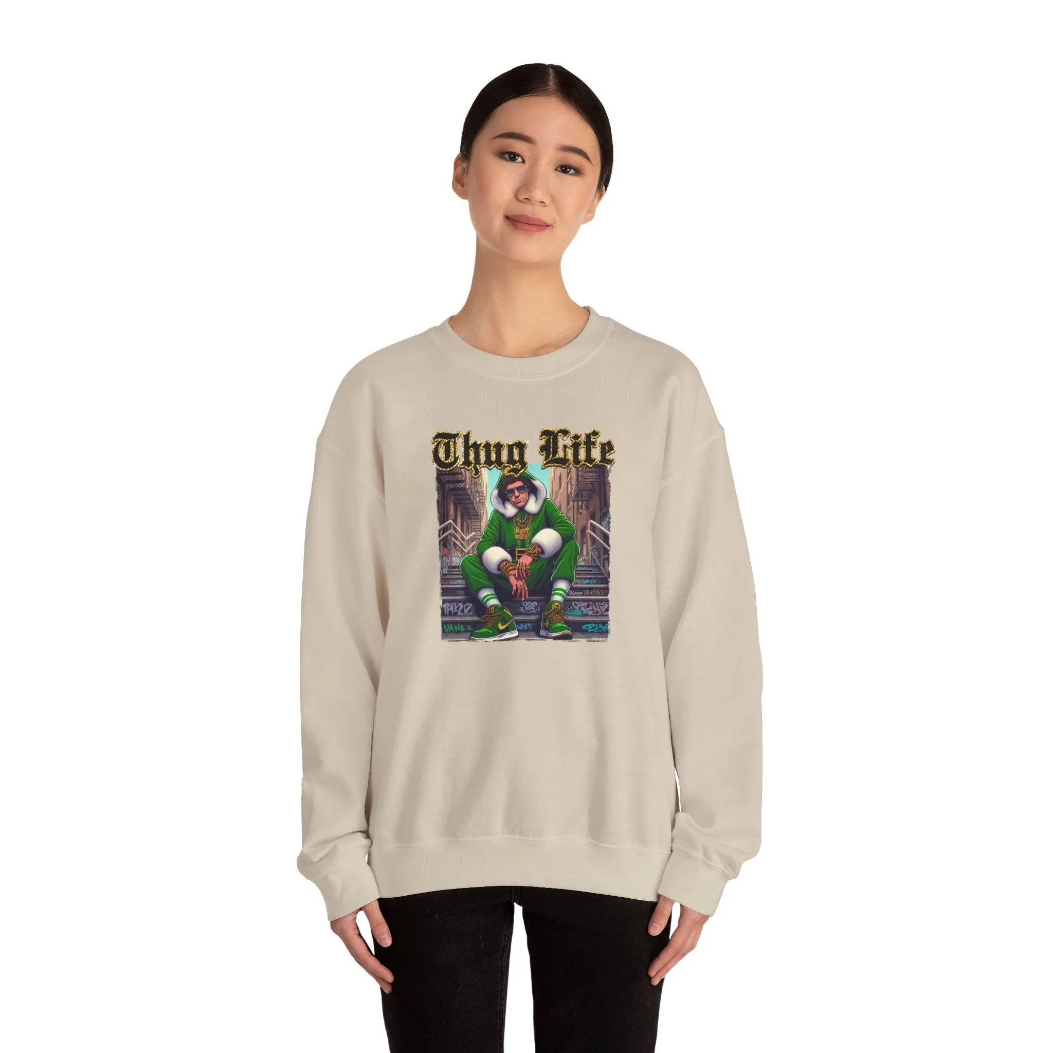 Princess Grace  Thug Life Crewneck Sweatshirt  Cozy Streetwear for Hip-Hop Fans