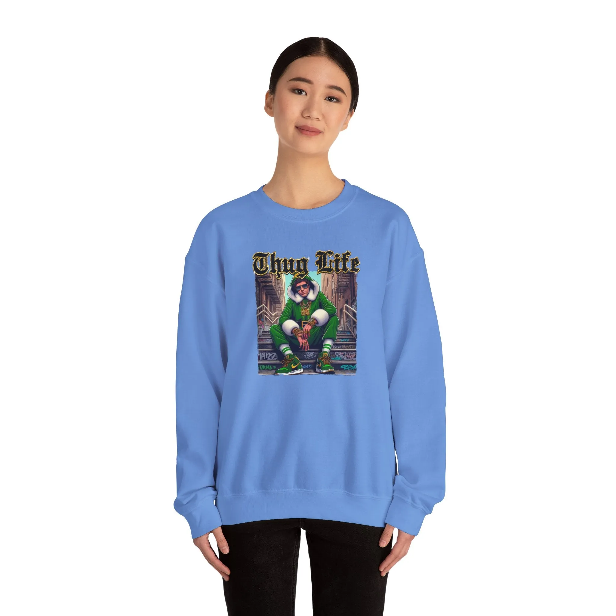 Princess Grace  Thug Life Crewneck Sweatshirt  Cozy Streetwear for Hip-Hop Fans