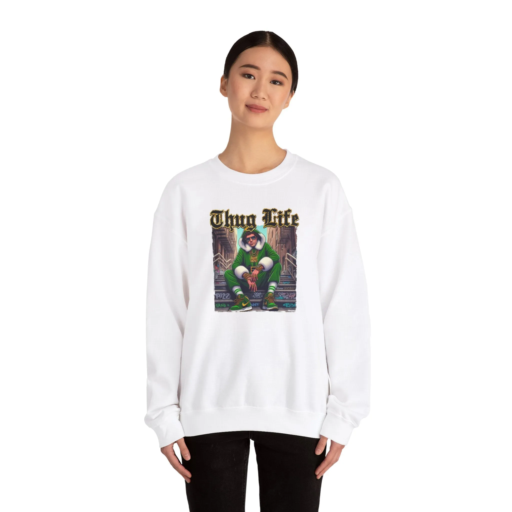 Princess Grace  Thug Life Crewneck Sweatshirt  Cozy Streetwear for Hip-Hop Fans