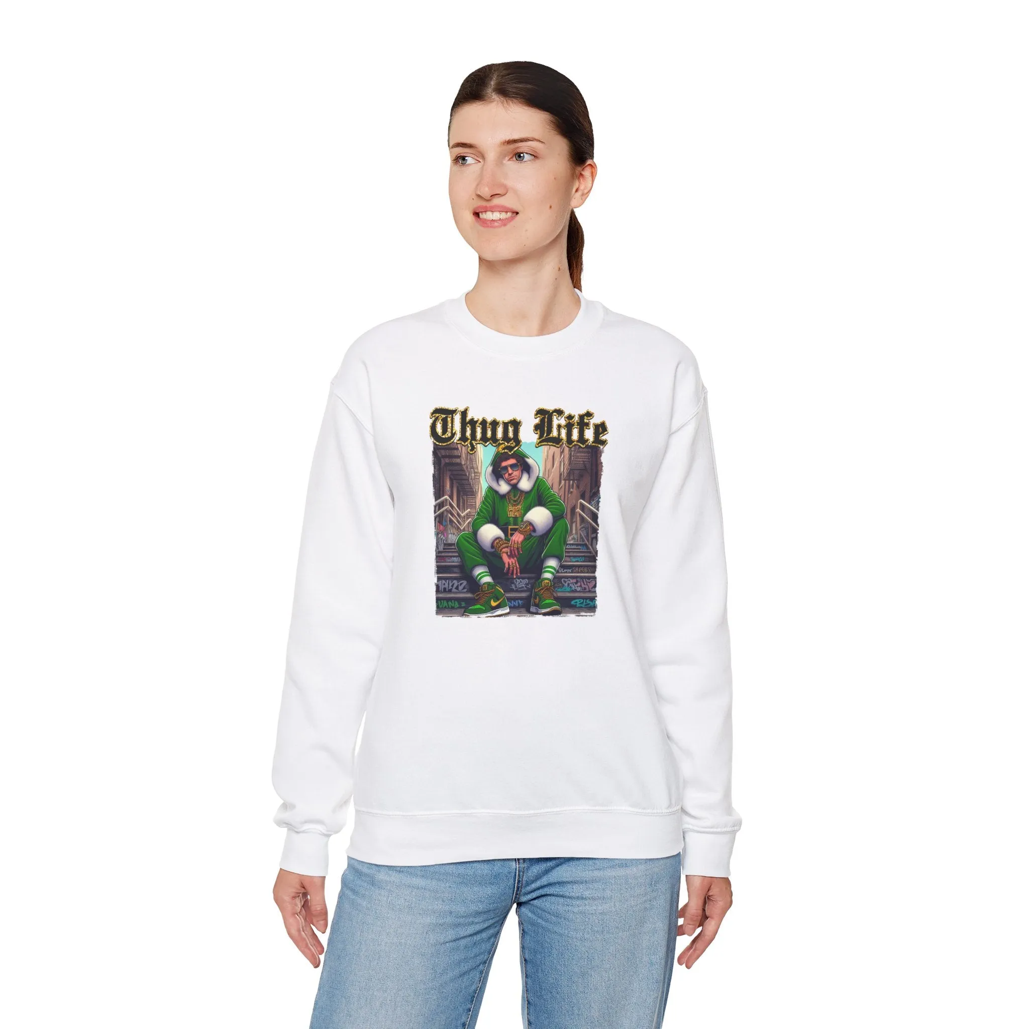 Princess Grace  Thug Life Crewneck Sweatshirt  Cozy Streetwear for Hip-Hop Fans