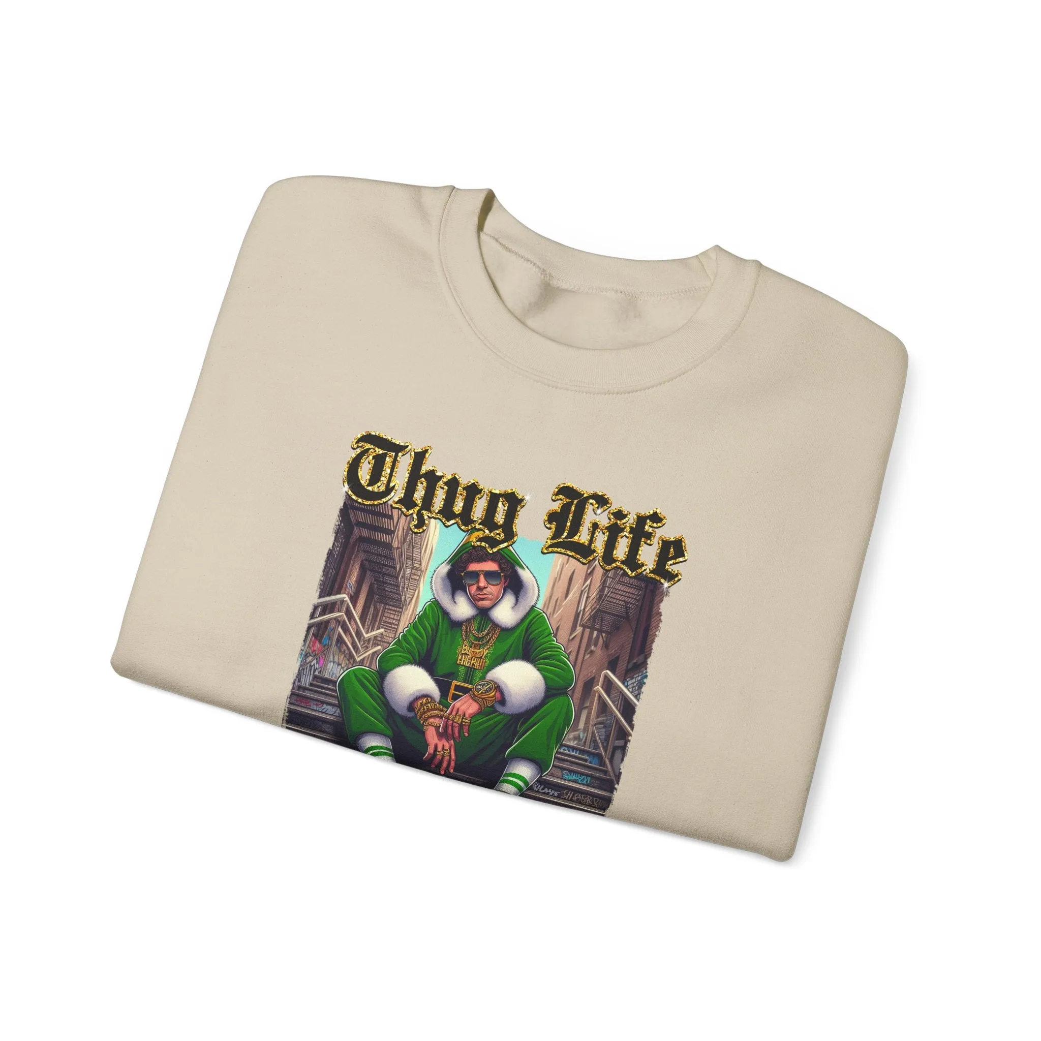 Princess Grace  Thug Life Crewneck Sweatshirt  Cozy Streetwear for Hip-Hop Fans