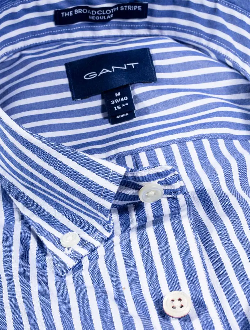 Regular Fit Stripe Broadcloth Shirt College Blue