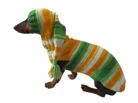 Santa costume for mini dachshund or small dog knitted sweater and hat,suit for dogs hat and sweater, clothes for dachshund