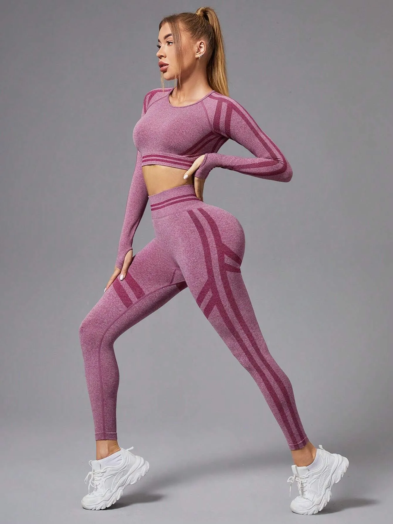 SHEIN Yoga Basic Women's Color-block Breathable Comfortable Sports Suit