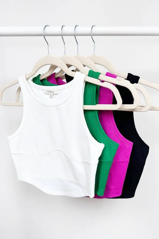 Sleek Chic Sleeveless Ponte Crop Top