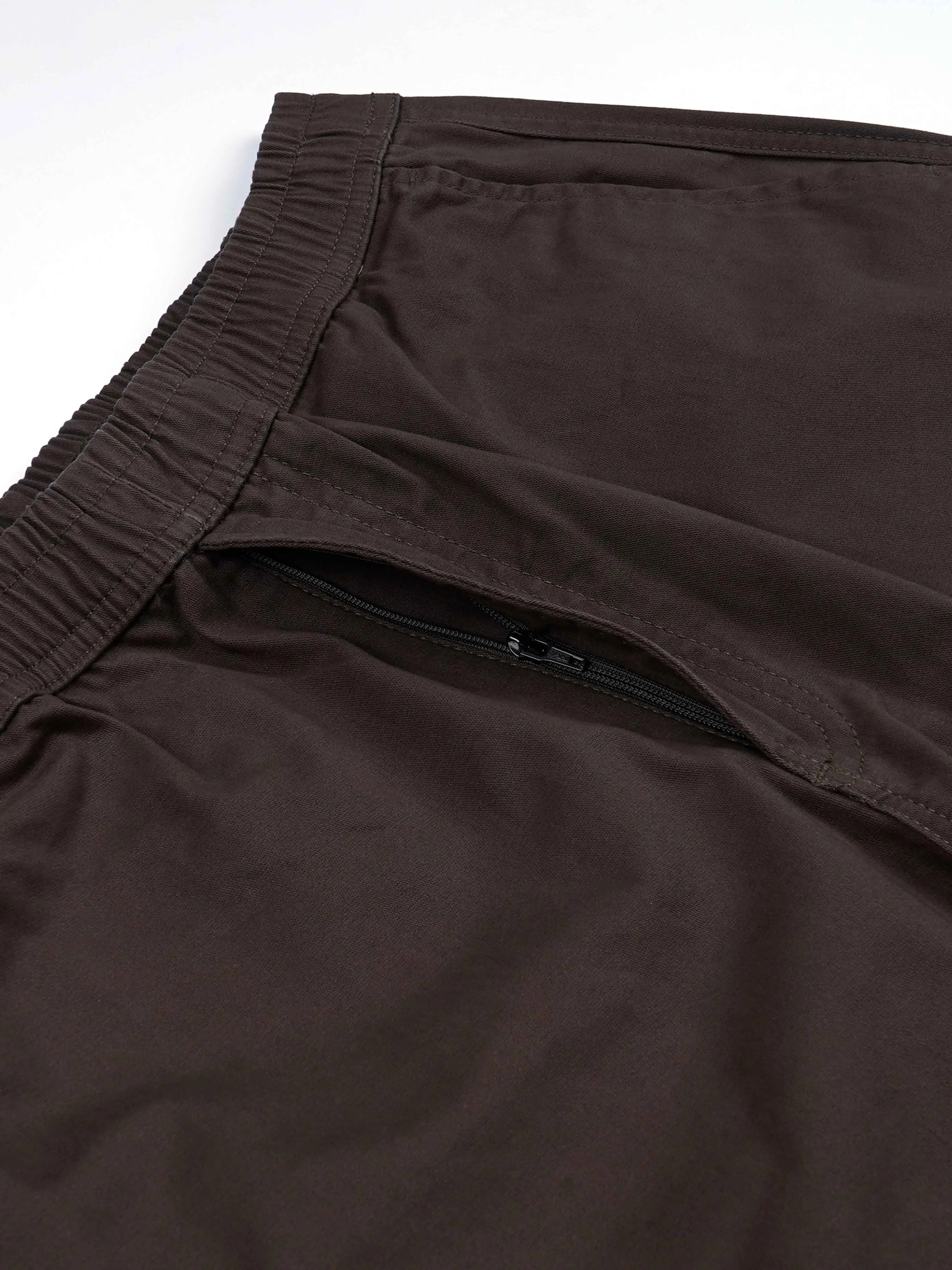 Soft Cotton Relaxed Brown Flexiwaist Pants