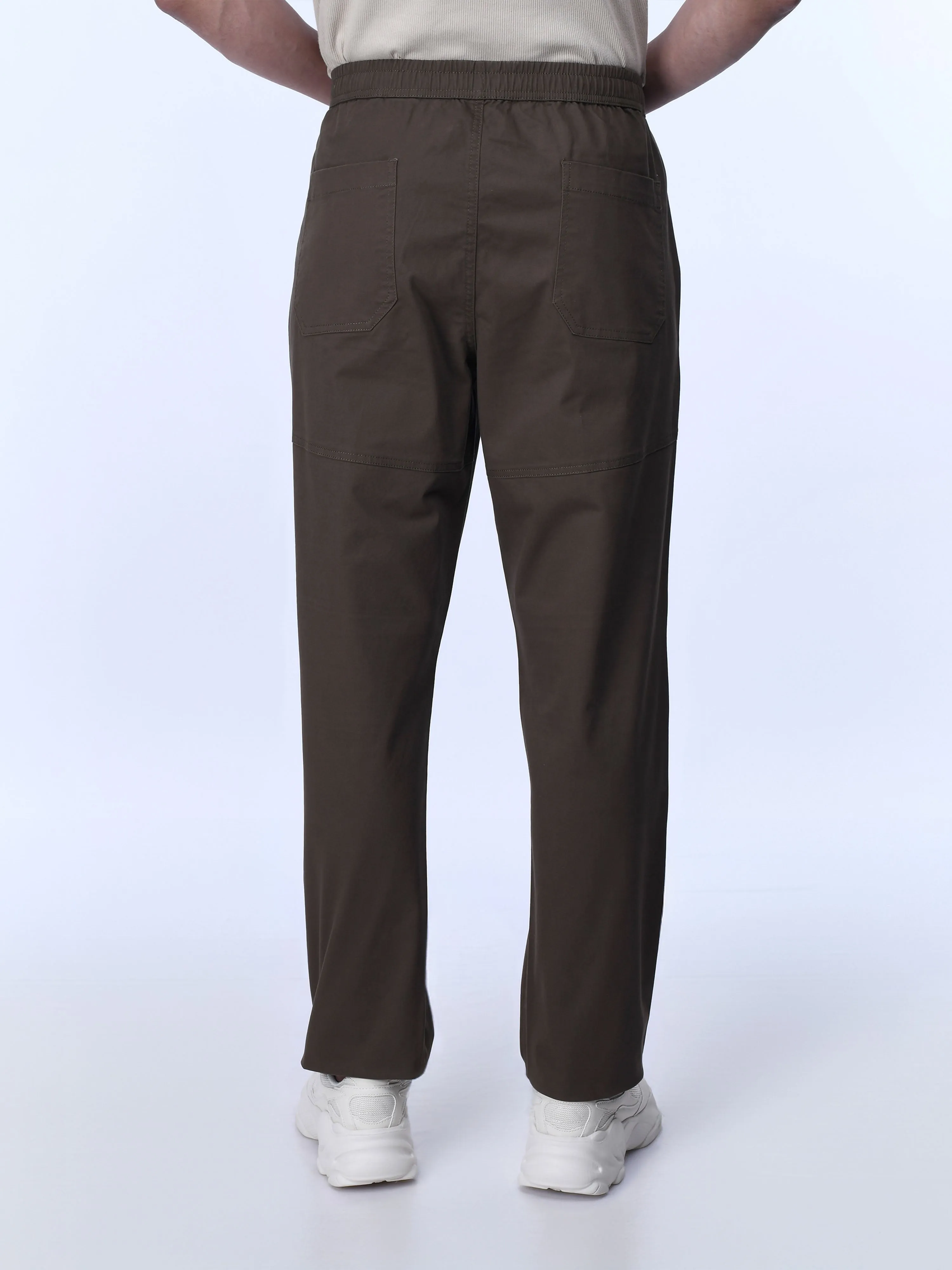 Soft Cotton Relaxed Brown Flexiwaist Pants