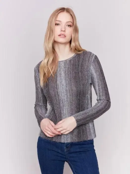 Space Dye Yarn Crop Sweater