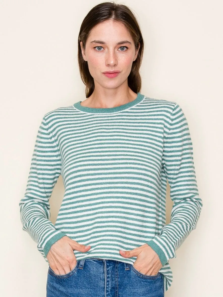 Striped Crewneck Pullover Sweater