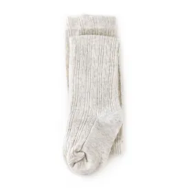 The Little Stocking Co - Cable Knit Tights - Heathered Ivory