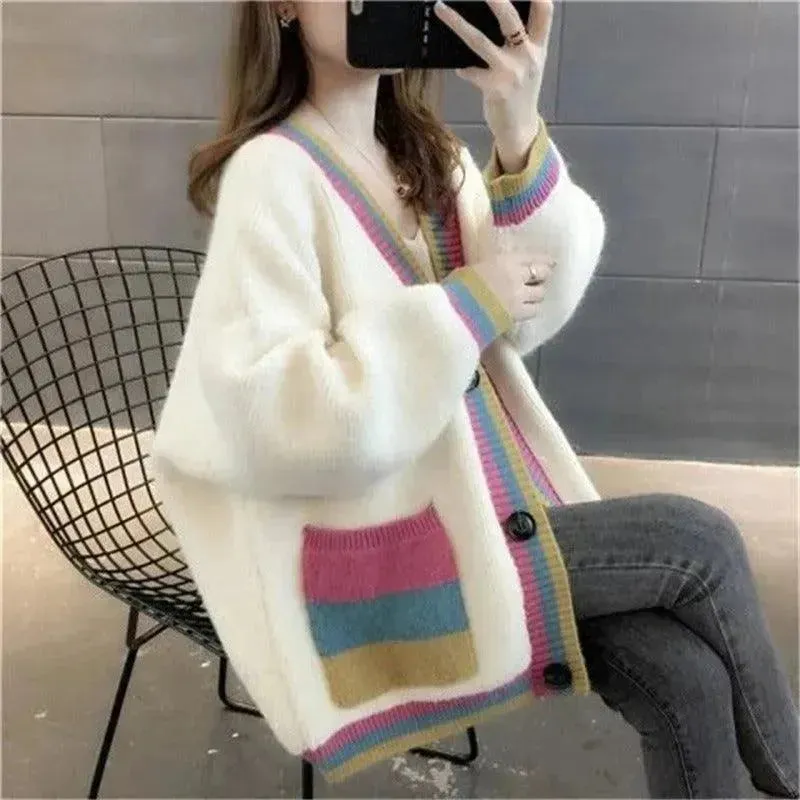 Versatile Korean style loose knit women sweater