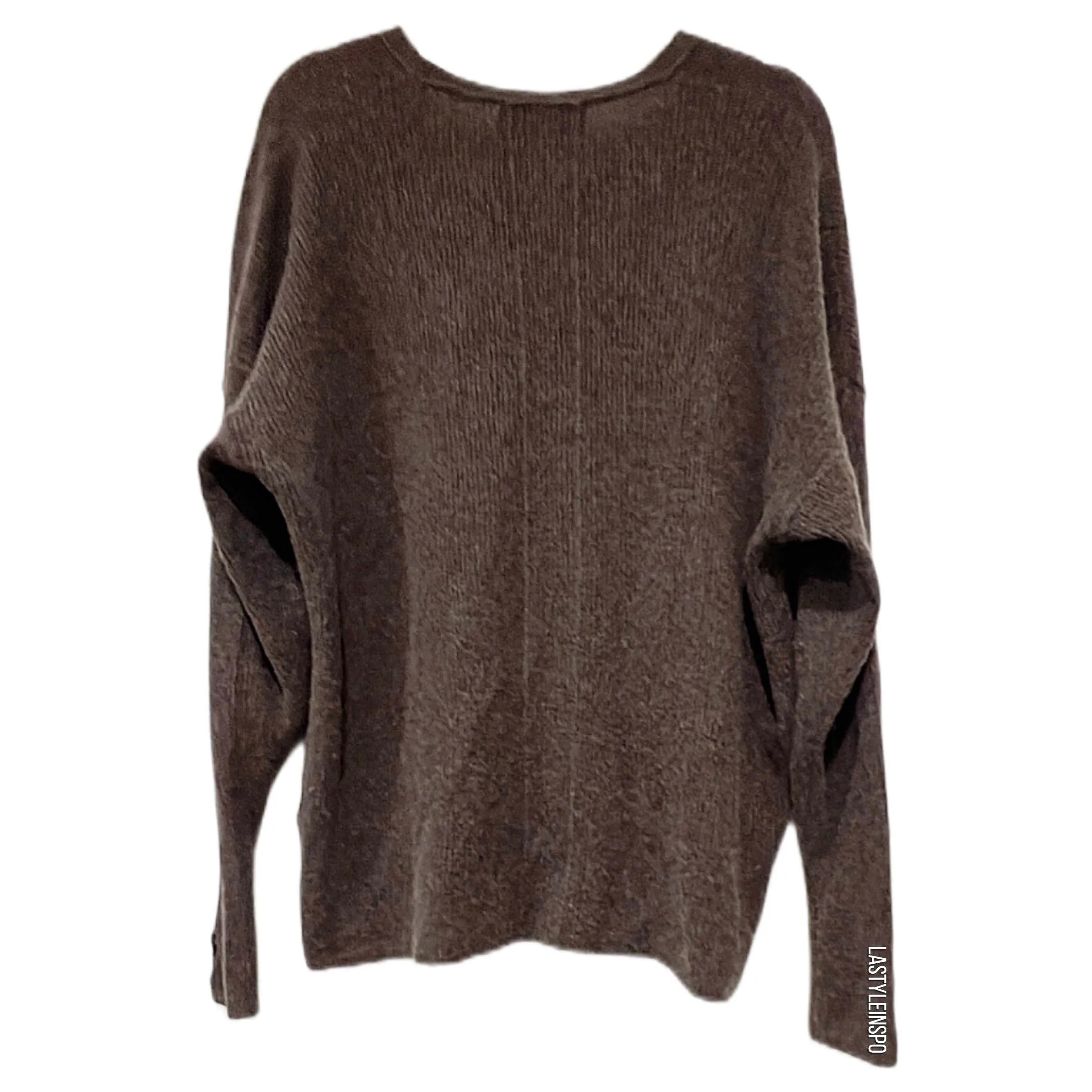 Wildfox 100% Cashmere Sweater V Neck Laced Front in Brown Size Small